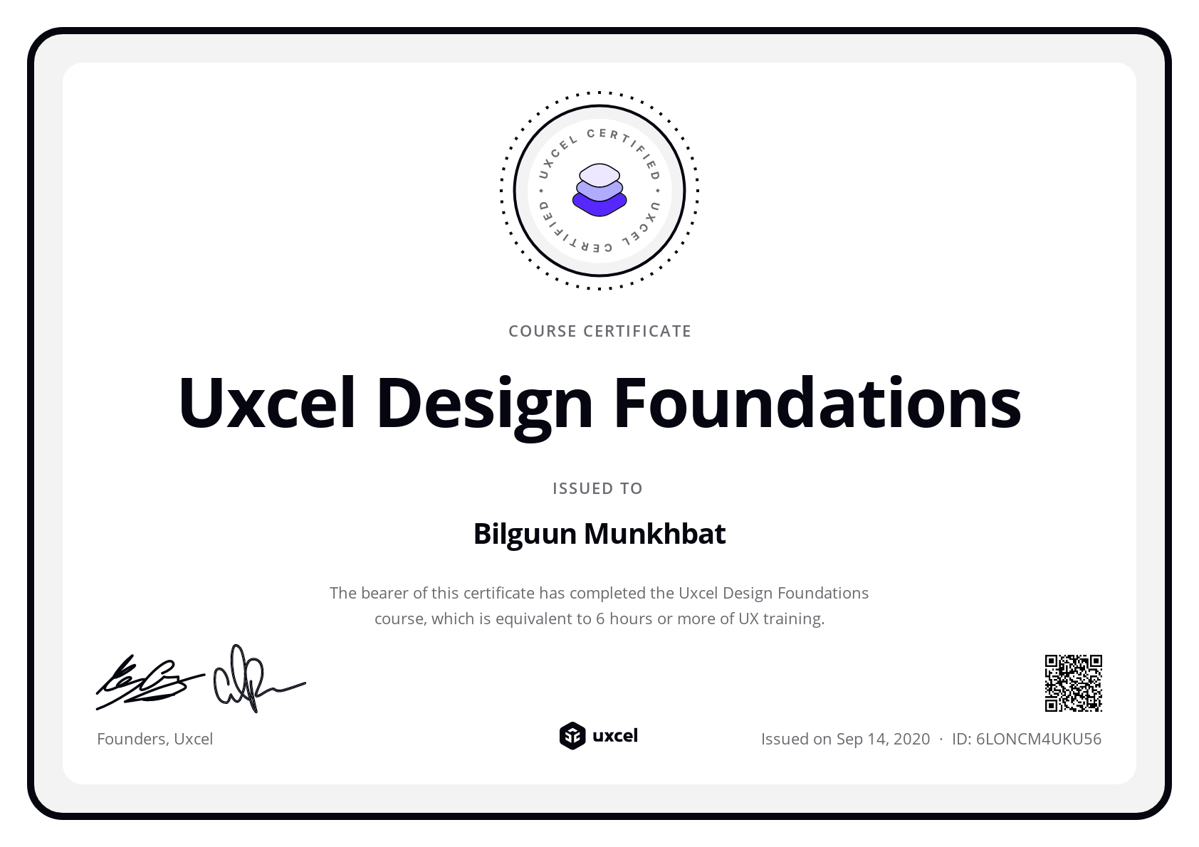 Bilguun Munkhbat's certificate